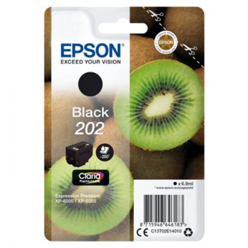 EPSON Singlepack PRETO 202 Claria Premium Ink , Epson , EPSC13T02E14010 , 8715946646183